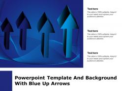 Powerpoint template and background with blue up arrows