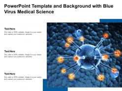 Powerpoint template and background with blue virus medical science