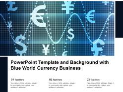 Powerpoint template and background with blue world currency business