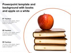 Powerpoint template and background with books and apple on a white