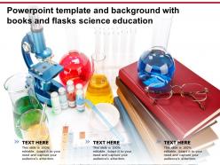 Powerpoint template and background with books and flasks science education