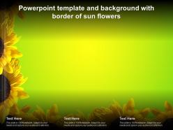 Powerpoint template and background with border of sun flowers