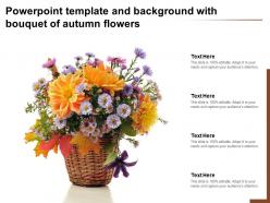 Powerpoint template and background with bouquet of autumn flowers