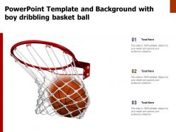 Powerpoint template and background with boy dribbling basket ball