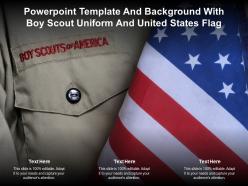 Powerpoint template and background with boy scout uniform and united states flag