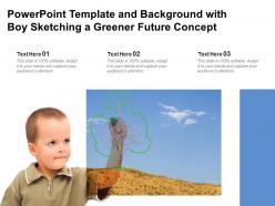 Powerpoint template and background with boy sketching a greener future concept