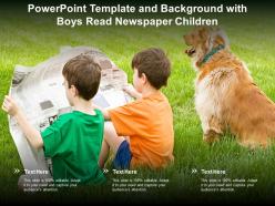 Powerpoint template and background with boys read newspaper children