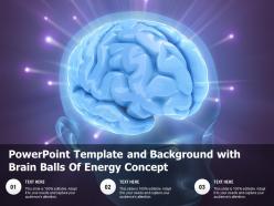 Powerpoint template and background with brain balls of energy concept