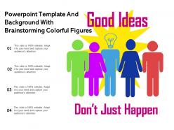 Powerpoint template and background with brainstorming colorful figures
