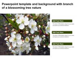 Powerpoint template and background with branch of a blossoming tree nature