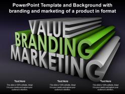 Powerpoint template and background with branding and marketing of a product in format