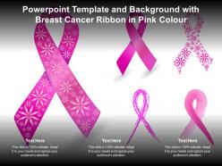 Powerpoint template and background with breast cancer ribbon in pink colour