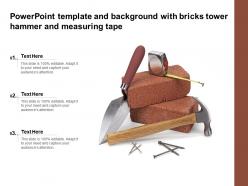 Powerpoint template and background with bricks tower hammer and measuring tape