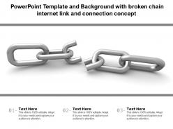 Powerpoint template and background with broken chain internet link and connection concept