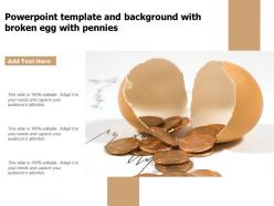 Powerpoint template and background with broken egg with pennies
