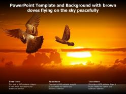 Powerpoint template and background with brown doves flying on the sky peacefully