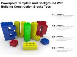 Powerpoint template and background with building construction blocks toys