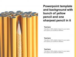 Powerpoint template and background with bunch of yellow pencil and one sharpest pencil in it