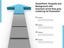 Powerpoint template and background with business arrow blue gray rendering 3d illustration