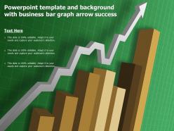 Powerpoint template and background with business bar graph arrow success