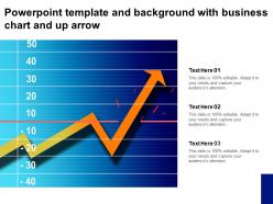 Powerpoint template and background with business chart and up arrow