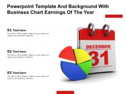 Powerpoint template and background with business chart earnings of the year