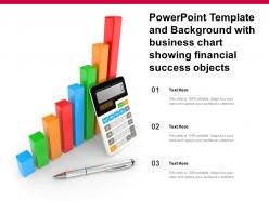 Powerpoint template and background with business chart showing financial success objects