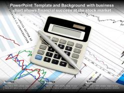 Powerpoint template and background with business chart shows financial success at the stock market
