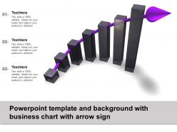 Powerpoint template and background with business chart with arrow sign