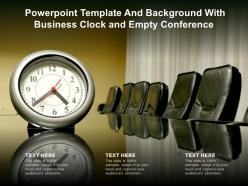 Powerpoint template and background with business clock and empty conference