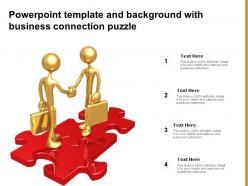 Powerpoint template and background with business connection puzzle
