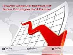 Powerpoint template and background with business crisis diagram and a red arrow
