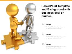 Powerpoint template and background with business deal on puzzles