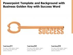 Powerpoint template and background with business golden key with success word