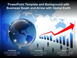 Powerpoint Template And Background With Business Graph And Arrow With Global Earth