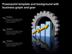 Powerpoint template and background with business graph and gear
