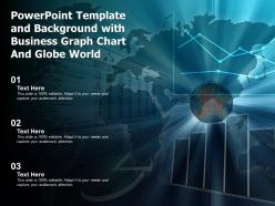 Powerpoint template and background with business graph chart and globe world