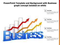 Powerpoint template and background with business graph concept isolated on white