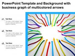 Powerpoint template and background with business graph of multicolored arrows