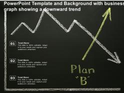 Powerpoint template and background with business graph showing a downward trend