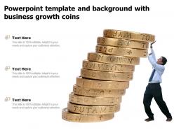 Powerpoint template and background with business growth coins