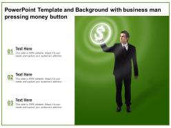 Powerpoint template and background with business man pressing money button