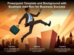 Powerpoint template and background with business man run for business success