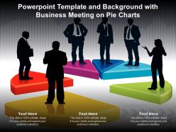 Powerpoint template and background with business meeting on pie diagram