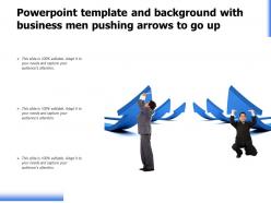 Powerpoint template and background with business men pushing arrows to go up