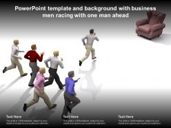 Powerpoint template and background with business men racing with one man ahead