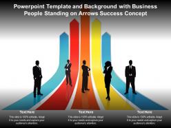 Powerpoint template and background with business people standing over large world map