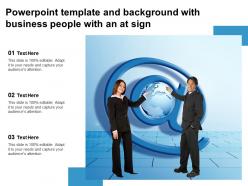 Powerpoint template and background with business people with an at sign