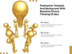 Powerpoint template and background with business person thinking of idea