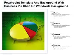 Powerpoint template and background with business pie chart on worldwide background